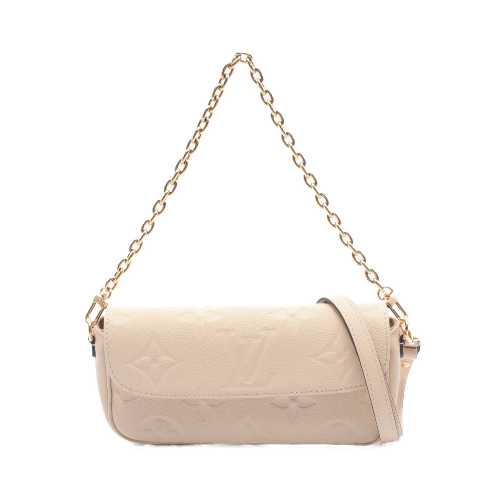Louis Vuitton Wallet on Chain Ivy Handbag Leather Monogram Empreinte Beige
